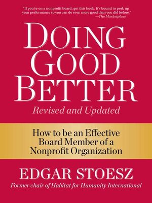 cover image of Doing Good Better